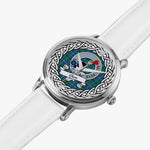 Glen Scottish Clan Tartan Crest Badge Silver Automatic Watch Size 46mm