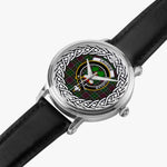 Crosbie Scottish Clan Tartan Crest Badge Silver Automatic Watch Size 46mm