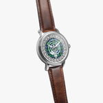 Scottish Morrison Clan Tartan Crest Badge Silver Automatic Watch Size 46mm