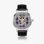 MacPherson Scottish Clan Tartan Crest Badge Silver Automatic Watch Size 46mm