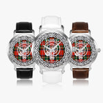 Francis Scottish Clan Tartan Crest Badge Silver Automatic Watch Size 46mm