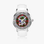 Somerville Scottish Clan Tartan Crest Badge Silver Automatic Watch Size 46mm