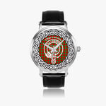 Scottish Lennox Clan Tartan Crest Badge Silver Automatic Watch Size 46mm