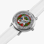 Burnet Scottish Clan Tartan Crest Badge Silver Automatic Watch Size 46mm