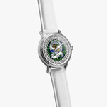Mow Scottish Clan Tartan Crest Badge Silver Automatic Watch Size 46mm