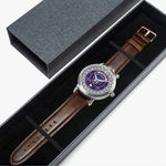 Ochterlony Scottish Clan Tartan Crest Badge Silver Automatic Watch Size 46mm