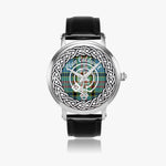 Caldwell Scottish Clan Tartan Crest Badge Silver Automatic Watch Size 46mm