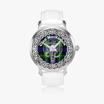 Scottish MacKenzie Clan Tartan Crest Badge Silver Automatic Watch Size 46mm