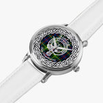 Finlay Scottish Clan Tartan Crest Badge Silver Automatic Watch Size 46mm