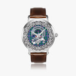 Pitcairn Scottish Clan Tartan Crest Badge Silver Automatic Watch Size 46mm