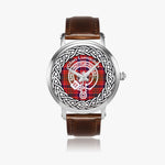 Scottish Lumsden Clan Tartan Crest Badge Silver Automatic Watch Size 46mm