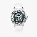 MacLaren Scottish Clan Tartan Crest Badge Silver Automatic Watch Size 46mm