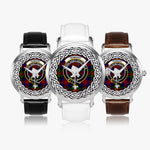 Tennant Scottish Clan Tartan Crest Badge Silver Automatic Watch Size 46mm