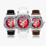 Scottish Haig Clan Tartan Crest Badge Old Silver Automatic Watch Size 46mm