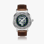 Scottish Baillie Clan Tartan Crest Badge Silver Automatic Watch Size 46mm