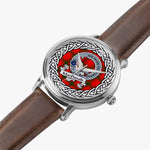 Macdonalds Of Sleat Scottish Clan Tartan Crest Badge Silver Automatic Watch Size 46mm