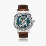 Lyon Scottish Clan Tartan Crest Badge Silver Automatic Watch Size 46mm