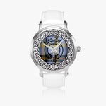 Scottish Bell Clan Tartan Crest Badge Silver Automatic Watch Size 46mm