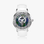 Kirkpatrick Scottish Clan Tartan Crest Badge Old Silver Automatic Watch Size 46mm