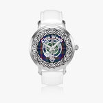 Scottish Wood Clan Tartan Crest Badge Silver Automatic Watch Size 46mm