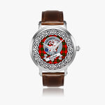 Dunbar Scottish Clan Tartan Crest Badge Silver Automatic Watch Size 46mm