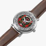 Dalzell Scottish Clan Tartan Crest Badge Silver Automatic Watch Size 46mm