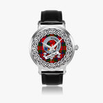 MacNicol Scottish Clan Tartan Crest Badge Silver Automatic Watch Size 46mm