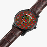 Scottish Fenton Family Crest Quartz Watch With Leather Strap - Tartan Watch Instafamous Quartz Leather Strap Plaid Watch