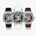 Jardine Scottish Clan Tartan Crest Badge Silver Automatic Watch Size 46mm