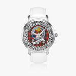 Chisholm Scottish Clan Tartan Crest Badge Silver Automatic Watch Size 46mm