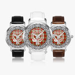 Scottish Chattan Clan Tartan Crest Badge Silver Automatic Watch Size 46mm