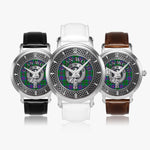 Clan Wood Crest & Tartan Knot Sterling Silver Unisex Automatic Watch (Silver) Size 46mm