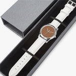 Scottish Bruce Ancient Watch Tartan Leather Strap Classic Plaid Watch (Silver)
