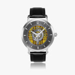 Clan MacLeod Crest & Tartan Knot Sterling Silver Unisex Automatic Watch (Silver) Size 46mm