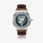 Scottish Graham Clan Tartan Crest Badge Silver Automatic Watch Size 46mm