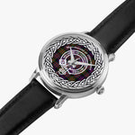 MacDonald of Clanranald Scottish Clan Tartan Crest Badge Silver Automatic Watch Size 46mm