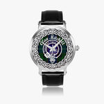 Mitchell Scottish Clan Tartan Crest Badge Silver Automatic Watch Size 46mm