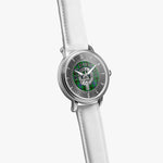 Clan Davidson Crest & Tartan Knot Sterling Silver Unisex Automatic Watch (Silver) Size 46mm