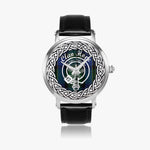 Scottish Hope Clan Tartan Crest Badge Old Silver Automatic Watch Size 46mm
