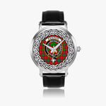 Fenton Scottish Clan Tartan Crest Badge Silver Automatic Watch Size 46mm