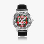 Scottish Dalziel Clan Tartan Crest Badge Silver Automatic Watch Size 46mm