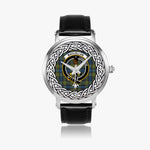 MacLellan Scottish Clan Tartan Crest Badge Silver Automatic Watch Size 46mm