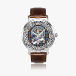 Glass Scottish Clan Tartan Crest Badge Silver Automatic Watch Size 46mm