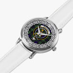 Monteith Scottish Clan Tartan Crest Badge Silver Automatic Watch Size 46mm