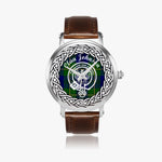 Johnson Scottish Clan Tartan Crest Badge Silver Automatic Watch Size 46mm