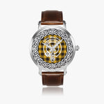 Scottish Macleod Clan Tartan Crest Badge Silver Automatic Watch Size 46mm