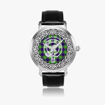 Scottish Colville Clan Tartan Crest Badge Silver Automatic Watch Size 46mm