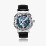 Scottish Glendinning Clan Tartan Crest Badge Silver Automatic Watch Size 46mm