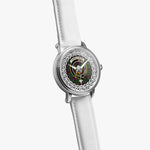 Carruthers Scottish Clan Tartan Crest Badge Silver Automatic Watch Size 46mm