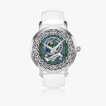 MacInnes Scottish Clan Tartan Crest Badge Silver Automatic Watch Size 46mm